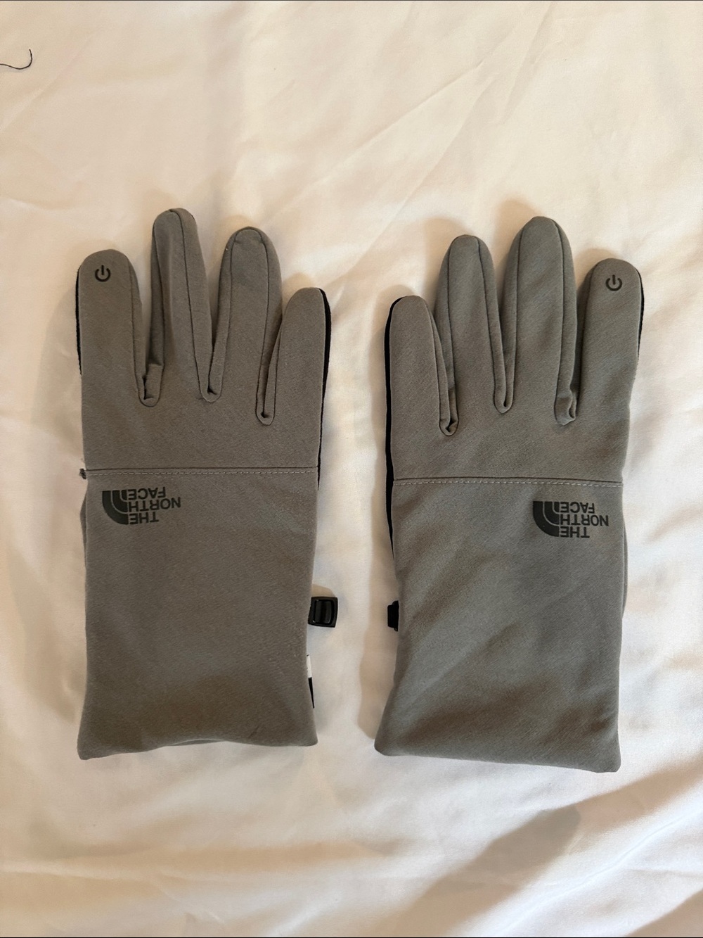 The North Face Men’s Grey Touchscreen Fleece Gloves with Logo